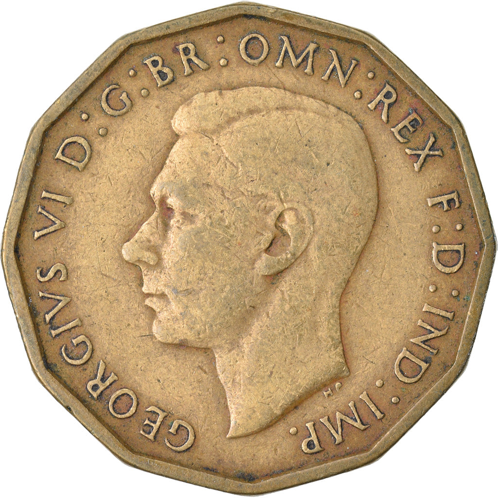 Coin, Great Britain, George VI, 3 Pence, 1939, EF(40-45), Nickel-brass, KM:849