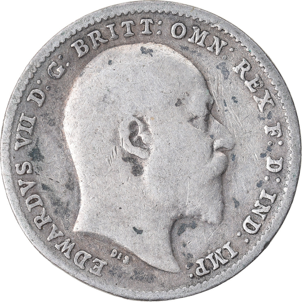 Coin, Great Britain, Edward VII, 3 Pence, 1902, EF(40-45), Silver, KM:797.1