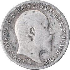 Coin, Great Britain, Edward VII, 3 Pence, 1902, EF(40-45), Silver, KM:797.1