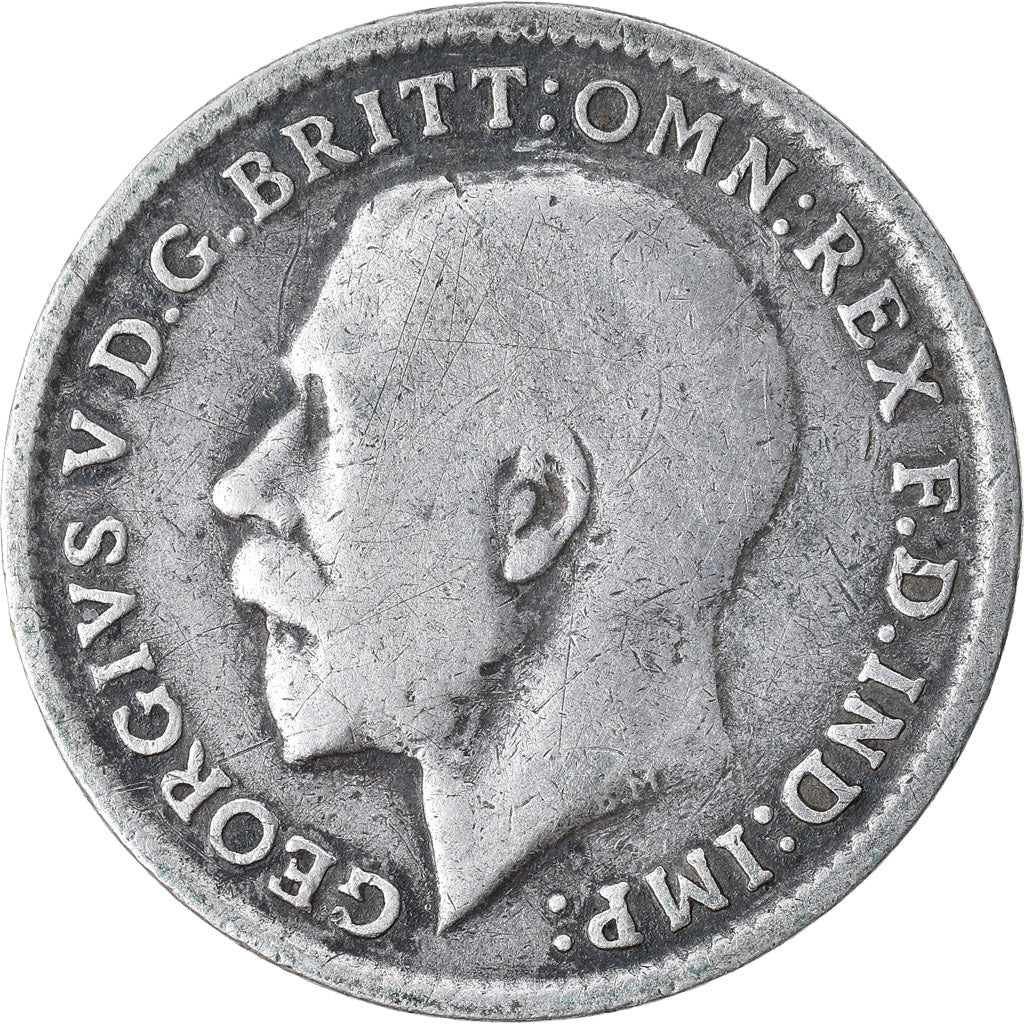 Moneta, Gran Bretagna, George V, 3 Pence, 1917, BB, Argento, KM:813
