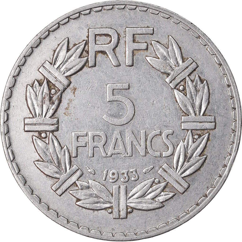Coin, France, Lavrillier, 5 Francs, 1933, Paris, EF(40-45), Nickel, KM:888