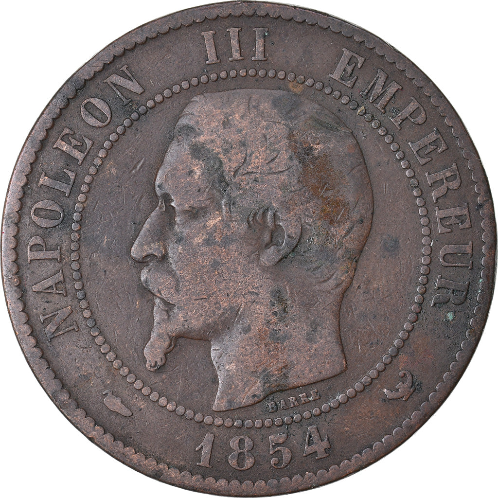 Moeda, França, Napoleon III, Napoléon III, 10 Centimes, 1854, Lille