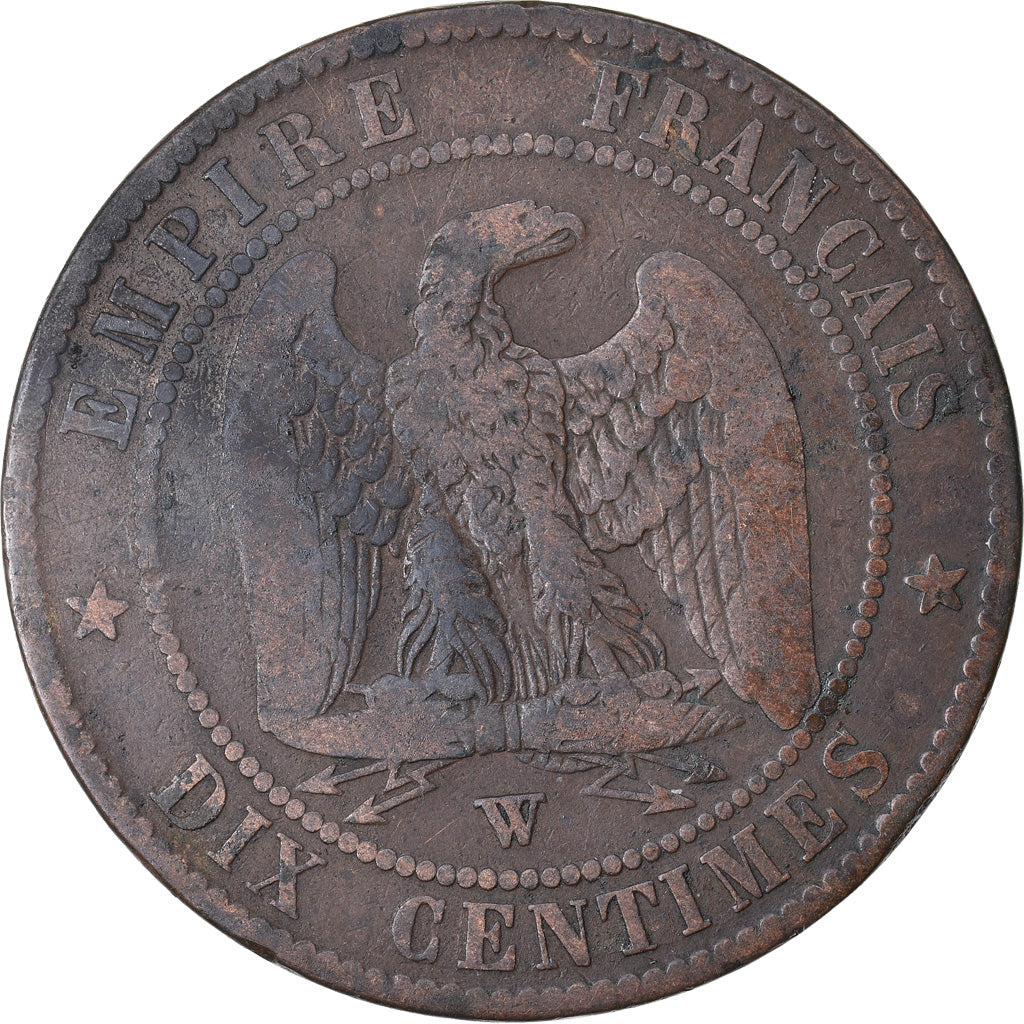Moeda, França, Napoleon III, Napoléon III, 10 Centimes, 1854, Lille