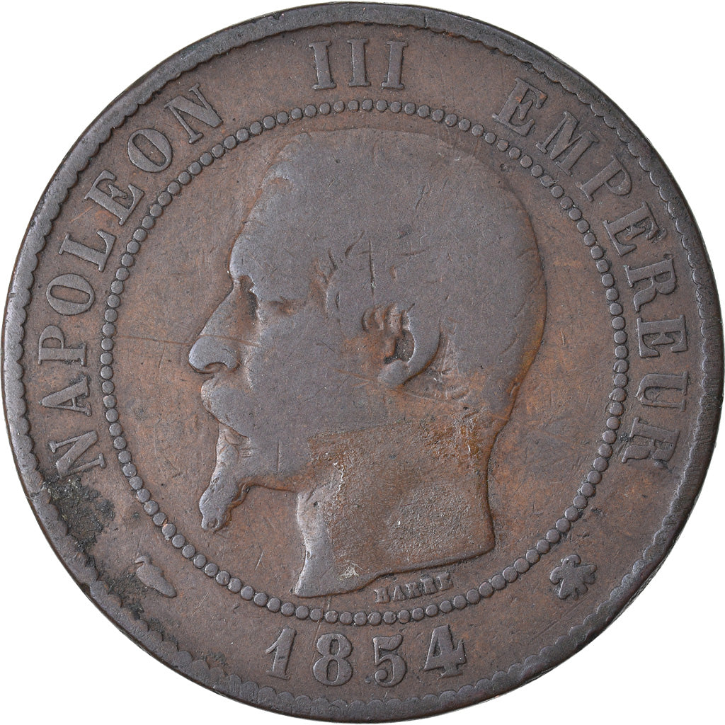 Moneta, Francja, Napoleon III, Napoléon III, 10 Centimes, 1854, Strasbourg