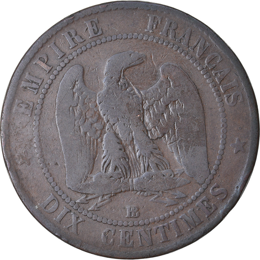 Moneta, Francja, Napoleon III, Napoléon III, 10 Centimes, 1854, Strasbourg