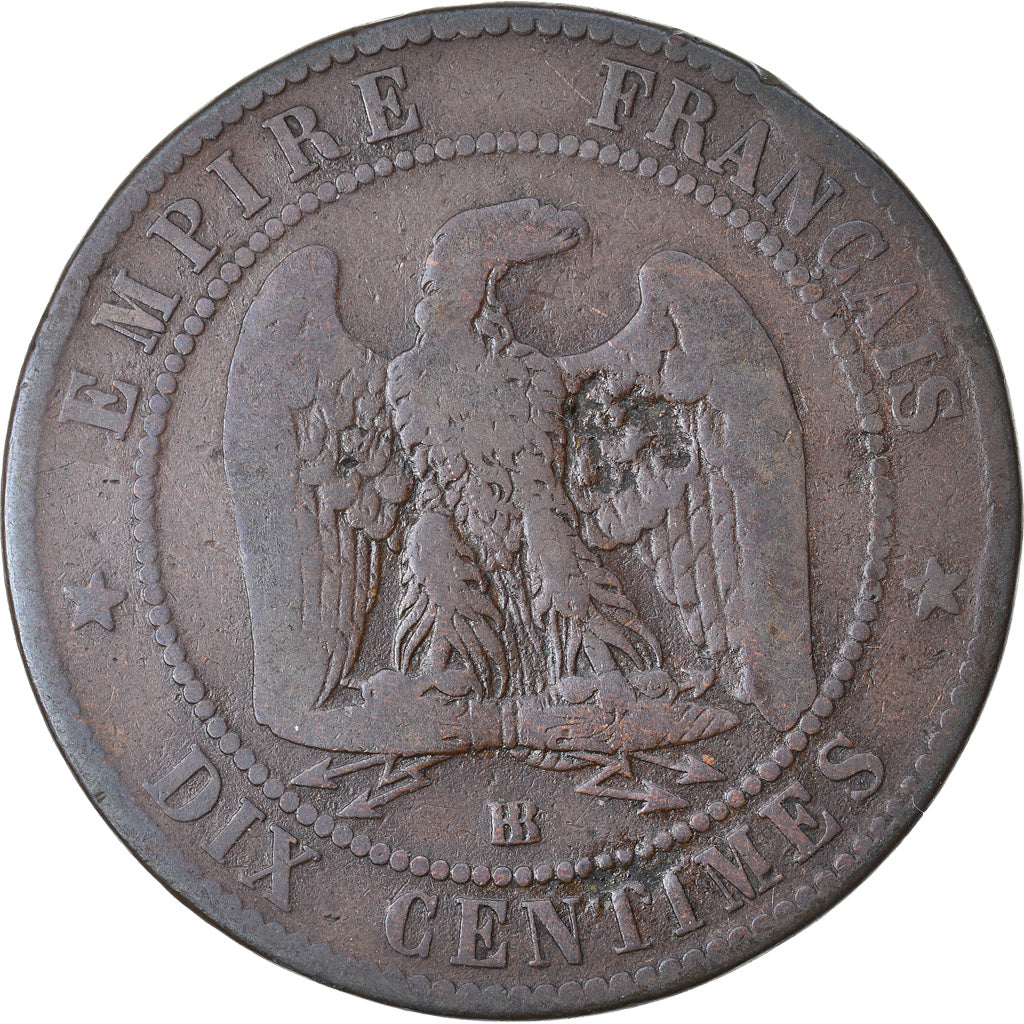 Moneta, Francja, Napoleon III, Napoléon III, 10 Centimes, 1862, Strasbourg