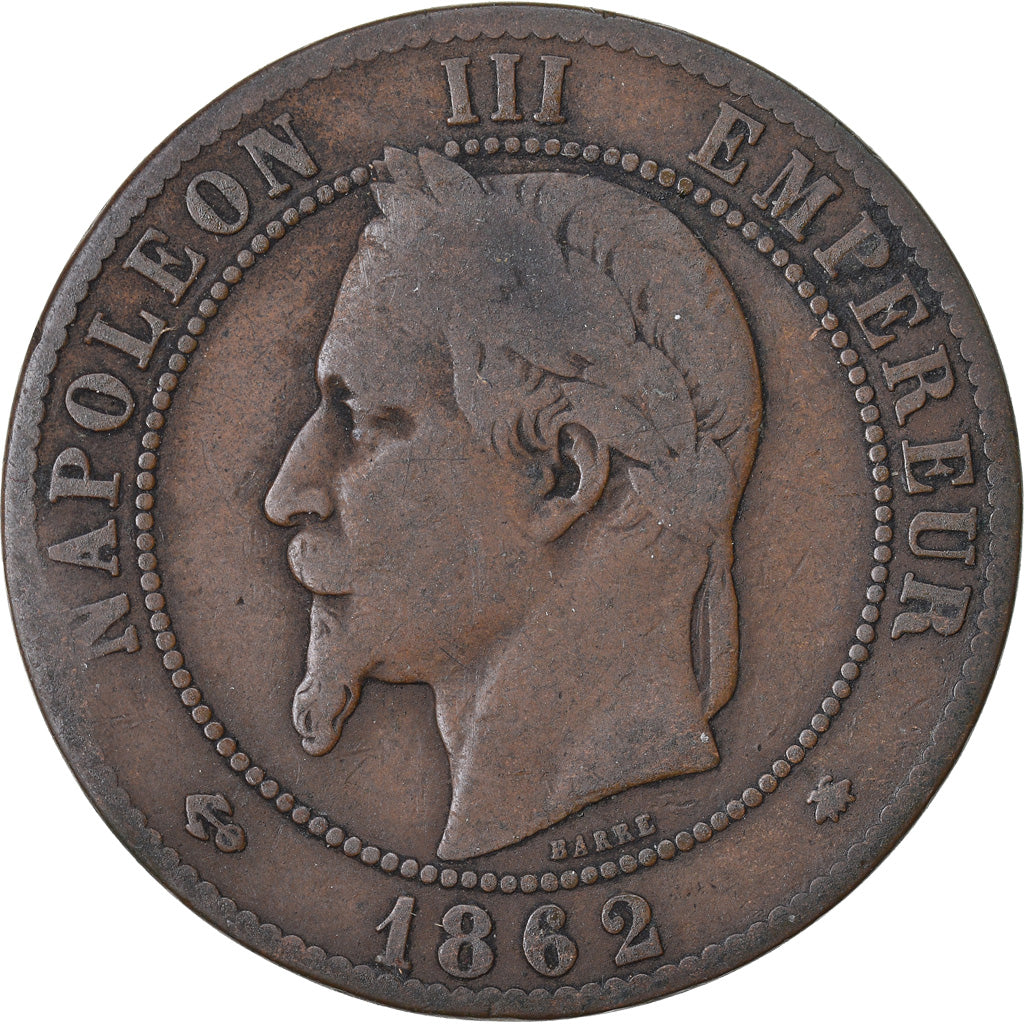 Moneta, Francja, Napoleon III, Napoléon III, 10 Centimes, 1862, Paris