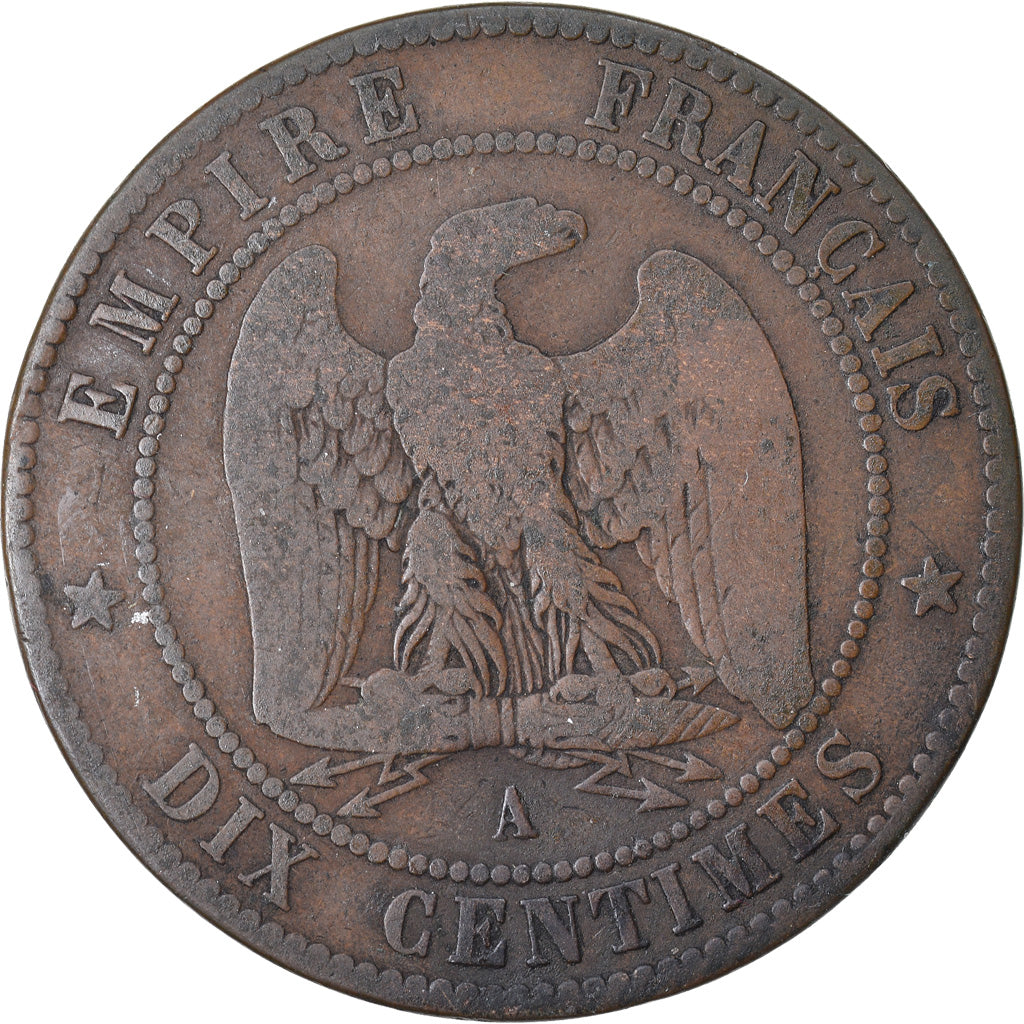 Moneta, Francja, Napoleon III, Napoléon III, 10 Centimes, 1862, Paris