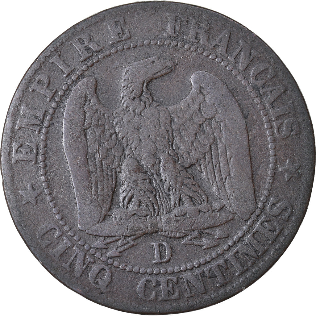 Moneta, Francja, Napoleon III, Napoléon III, 5 Centimes, 1854, Lyon, VF(30-35)