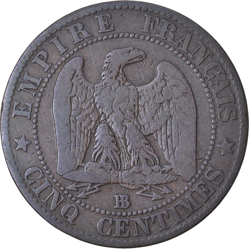 Monnaie, France, Napoleon III, Napoléon III, 5 Centimes, 1854, Strasbourg, TB+