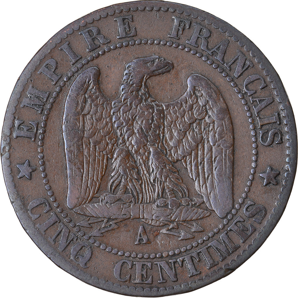Moneta, Francja, Napoleon III, Napoléon III, 5 Centimes, 1861, Paris