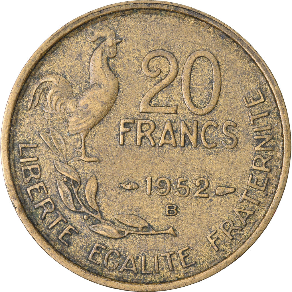 Coin, France, Guiraud, 20 Francs, 1952, Beaumont - Le Roger, VF(30-35)