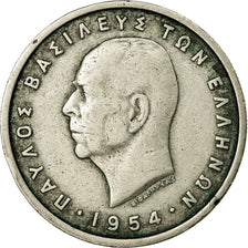 Moneta, Grecia, Paul I, 5 Drachmai, 1954, BB, Rame-nichel, KM:83