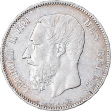 Coin, Belgium, Leopold II, 5 Francs, 5 Frank, 1873, VF(30-35), Silver, KM:24
