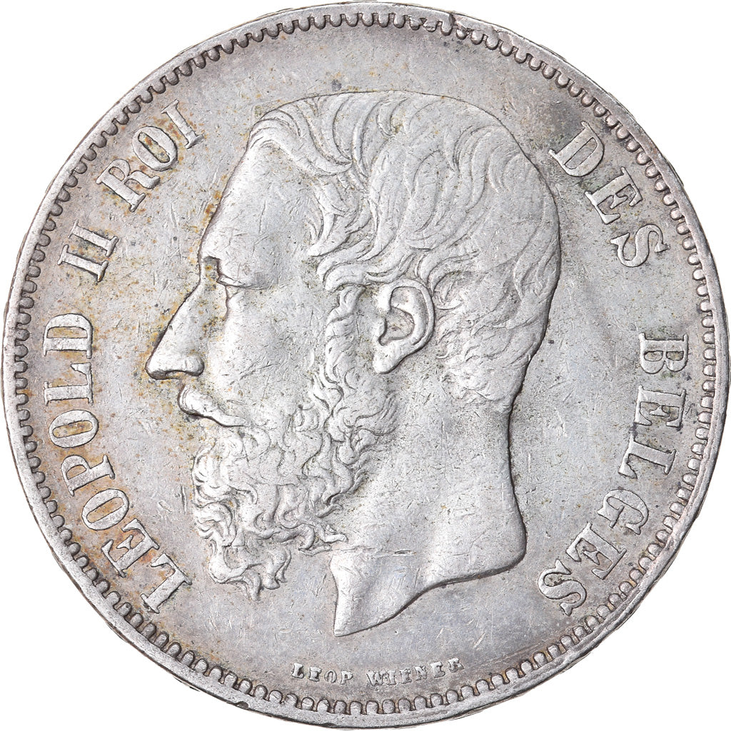 Coin, Belgium, Leopold II, 5 Francs, 5 Frank, 1873, EF(40-45), Silver, KM:24