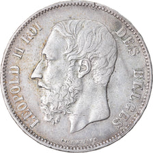 Coin, Belgium, Leopold II, 5 Francs, 5 Frank, 1873, EF(40-45), Silver, KM:24