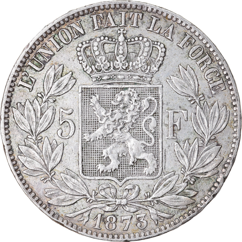 Coin, Belgium, Leopold II, 5 Francs, 5 Frank, 1873, EF(40-45), Silver, KM:24