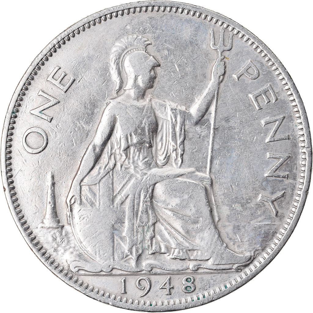 Coin, Great Britain, George VI, Penny, 1948, EF(40-45), Silver, KM:846a