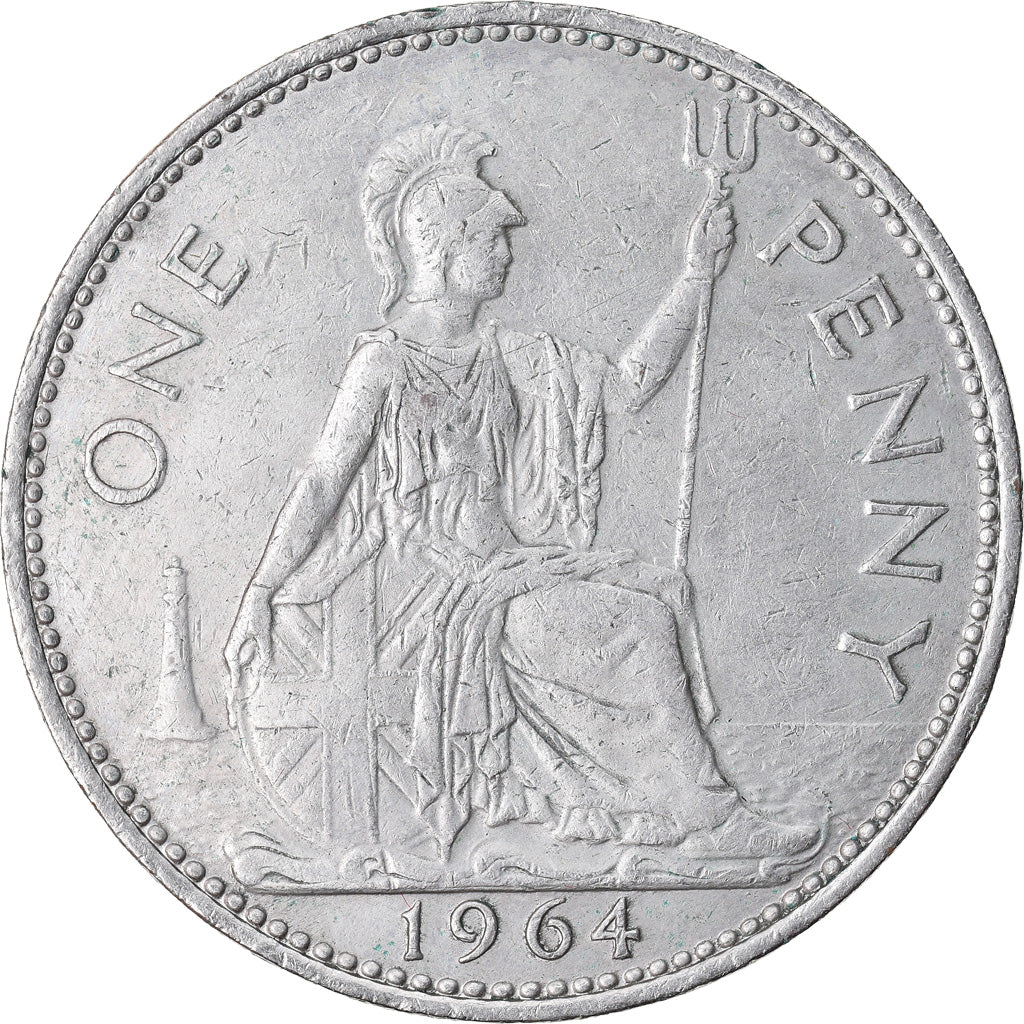 Coin, Great Britain, Elizabeth II, Penny, 1964, British Royal Mint, EF(40-45)