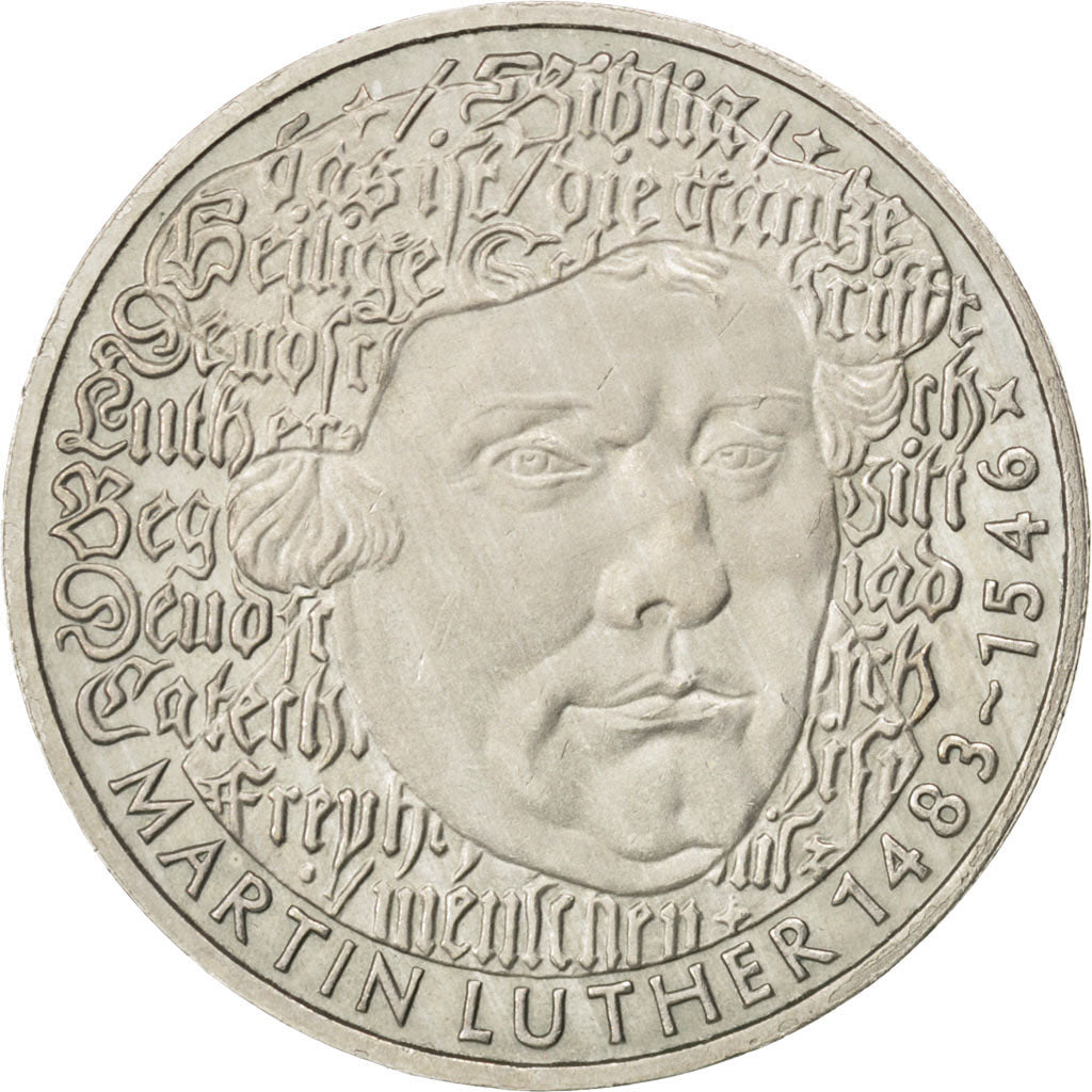 GERMANY - FEDERAL REPUBLIC, 5 Mark, 1983, Karlsruhe, KM #159, AU(55-58),...