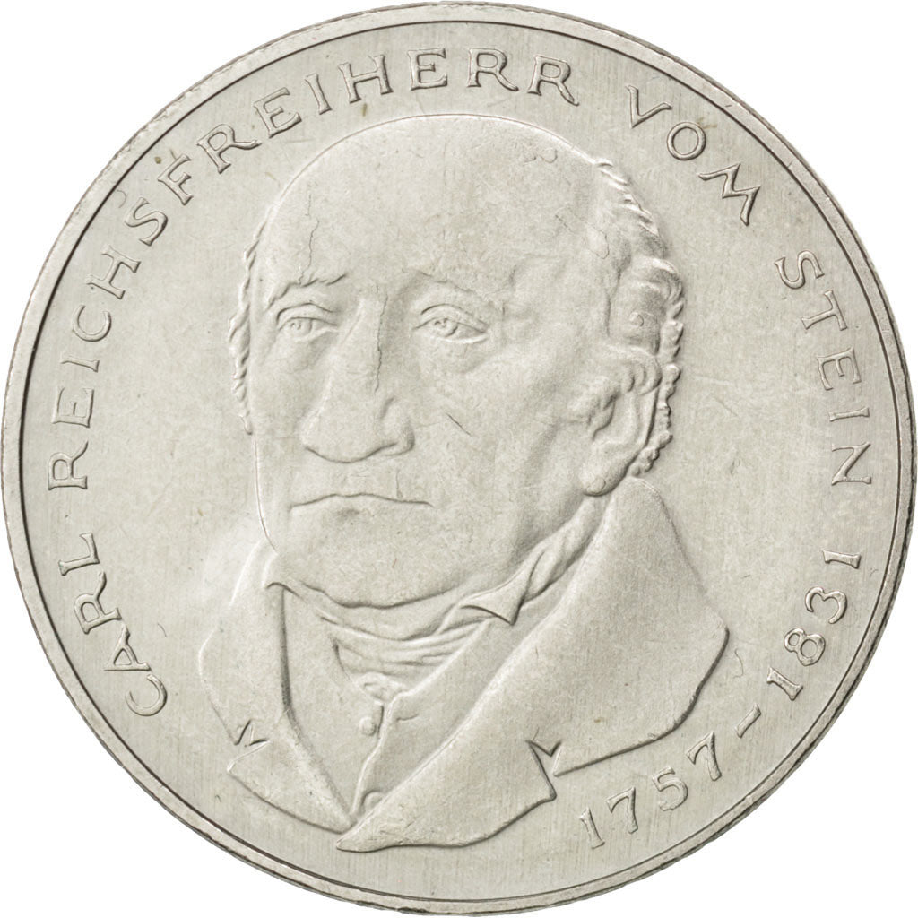 GERMANY - FEDERAL REPUBLIC, 5 Mark, 1981, Karlsruhe, KM #155, AU(55-58),...
