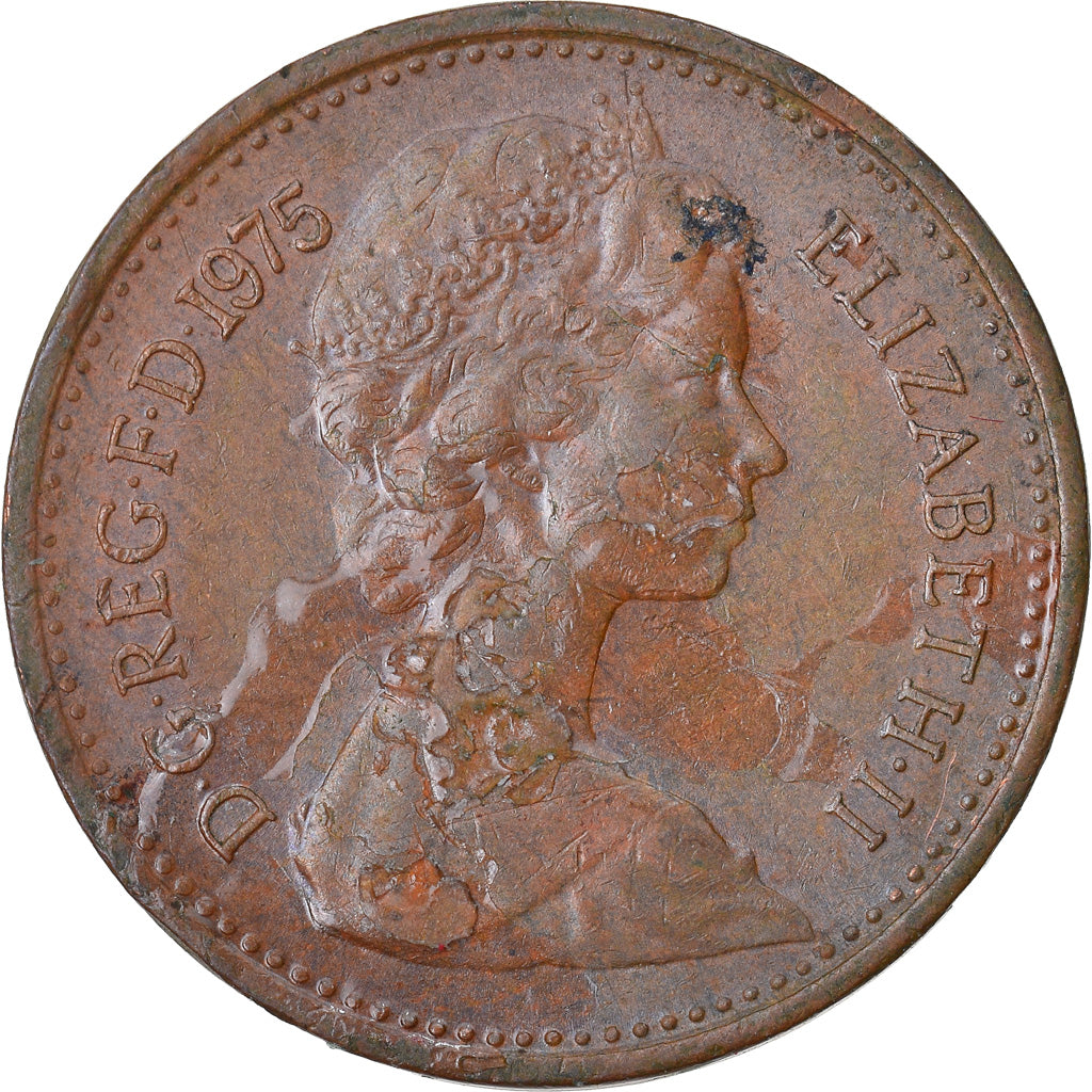 Münze, Großbritannien, Elizabeth II, 1/2 New Penny, 1975, S, Bronze, KM:914