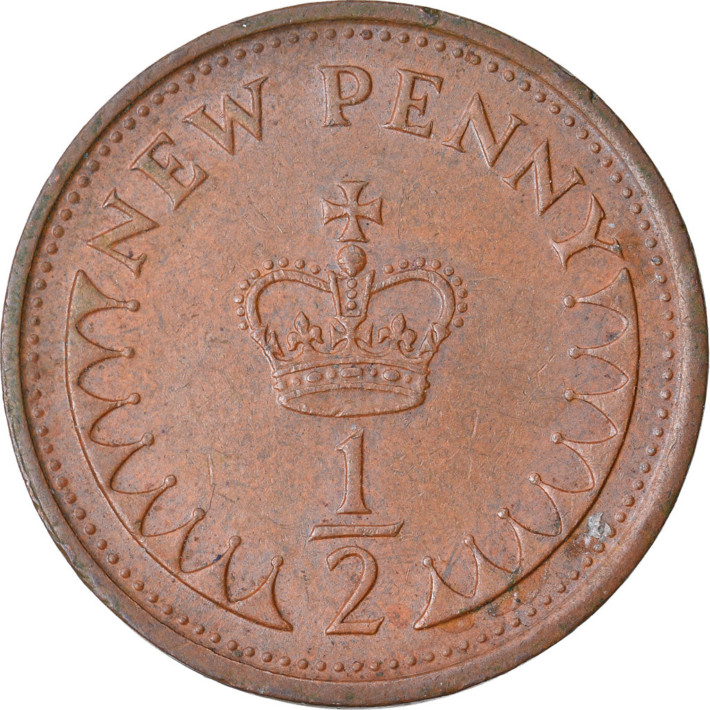 Münze, Großbritannien, Elizabeth II, 1/2 New Penny, 1975, S, Bronze, KM:914