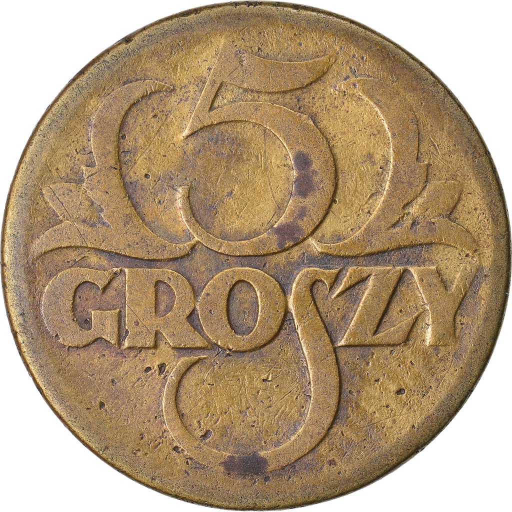 Coin, Poland, 5 Groszy, 1923, Warsaw, VF(30-35), Brass, KM:10