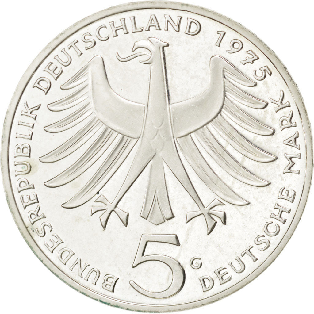 Allemagne, République Fédérale, 5 Mark 1975 G, KM 143