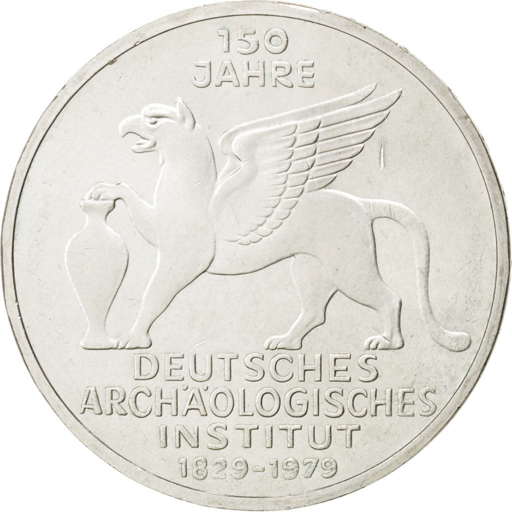 GERMANY - FEDERAL REPUBLIC, 5 Mark, 1979, Hamburg, KM #150, AU(55-58), Silver,..