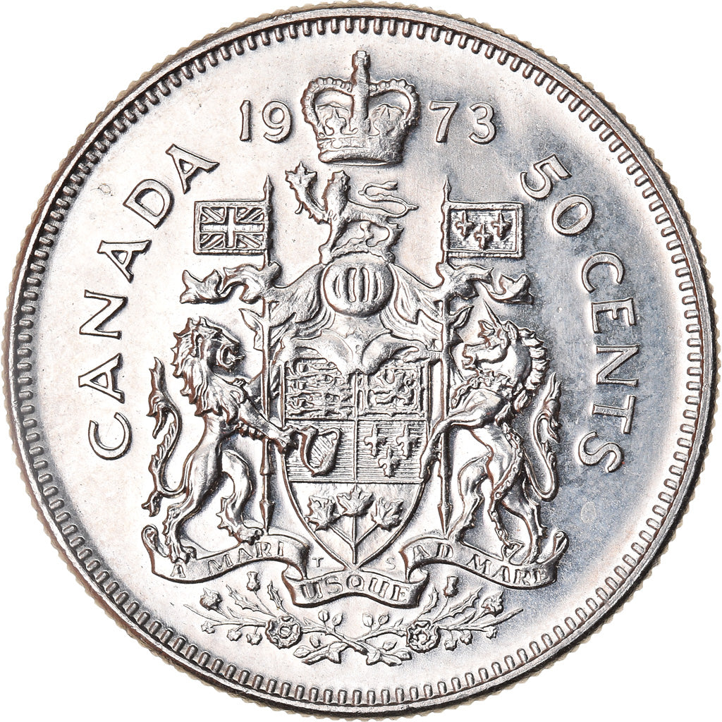 Coin, Canada, Elizabeth II, 50 Cents, 1973, Royal Canadian Mint, Ottawa