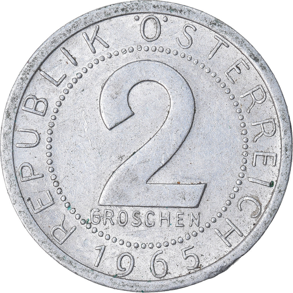 Moneta, Austria, 2 Groschen, 1965, BB, Alluminio, KM:2876