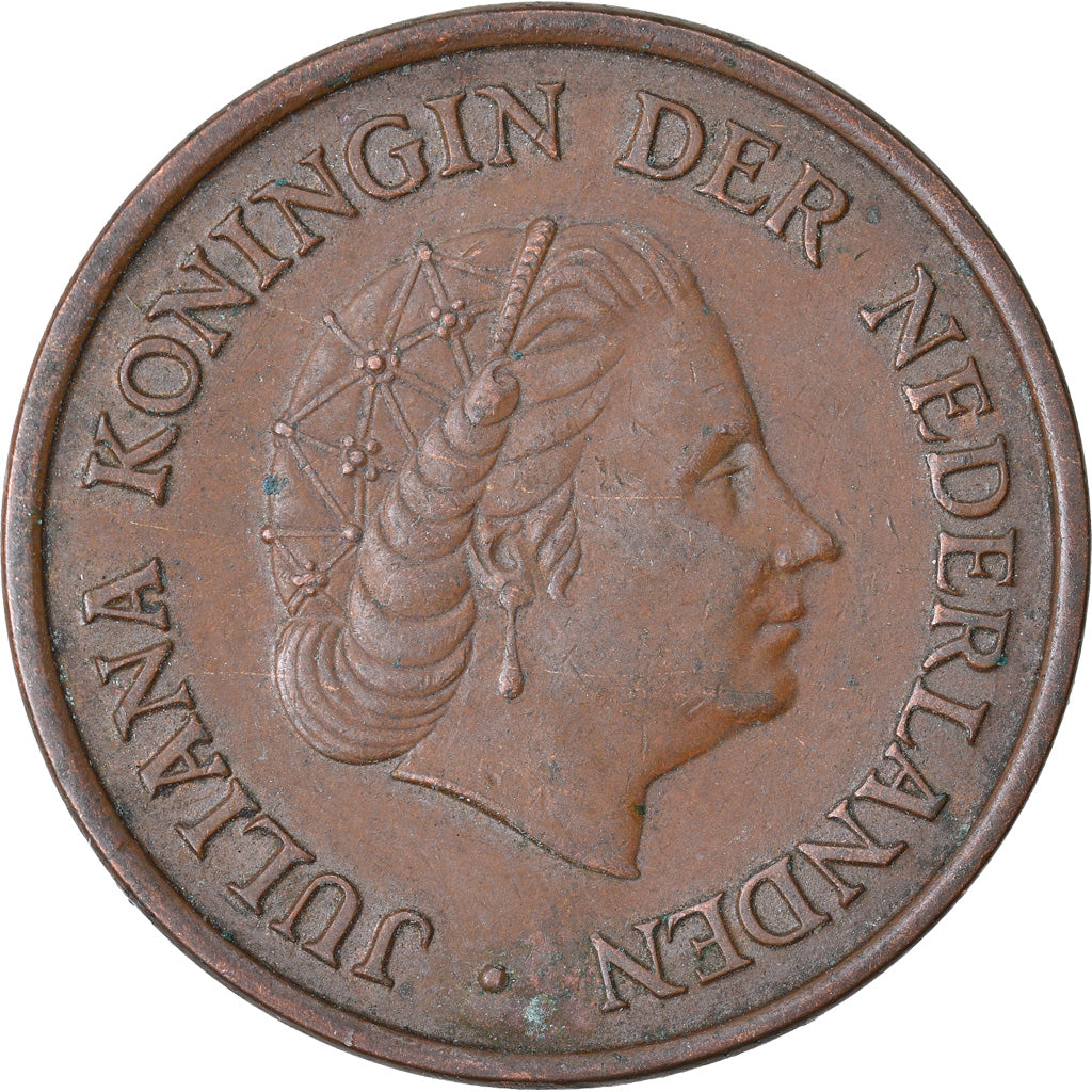 Moneda, Países Bajos, Juliana, 5 Cents, 1957, MBC, Bronce, KM:181