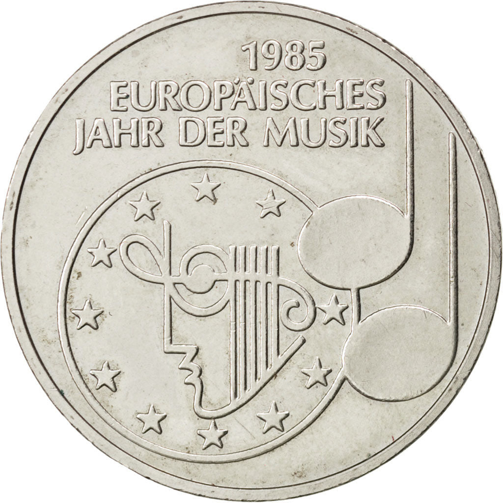 GERMANY - FEDERAL REPUBLIC, 5 Mark, 1985, Stuttgart, KM #162, AU(55-58),...