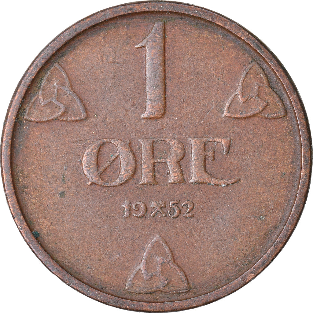 Moneta, Norvegia, Haakon VII, Ore, 1952, BB, Bronzo, KM:398