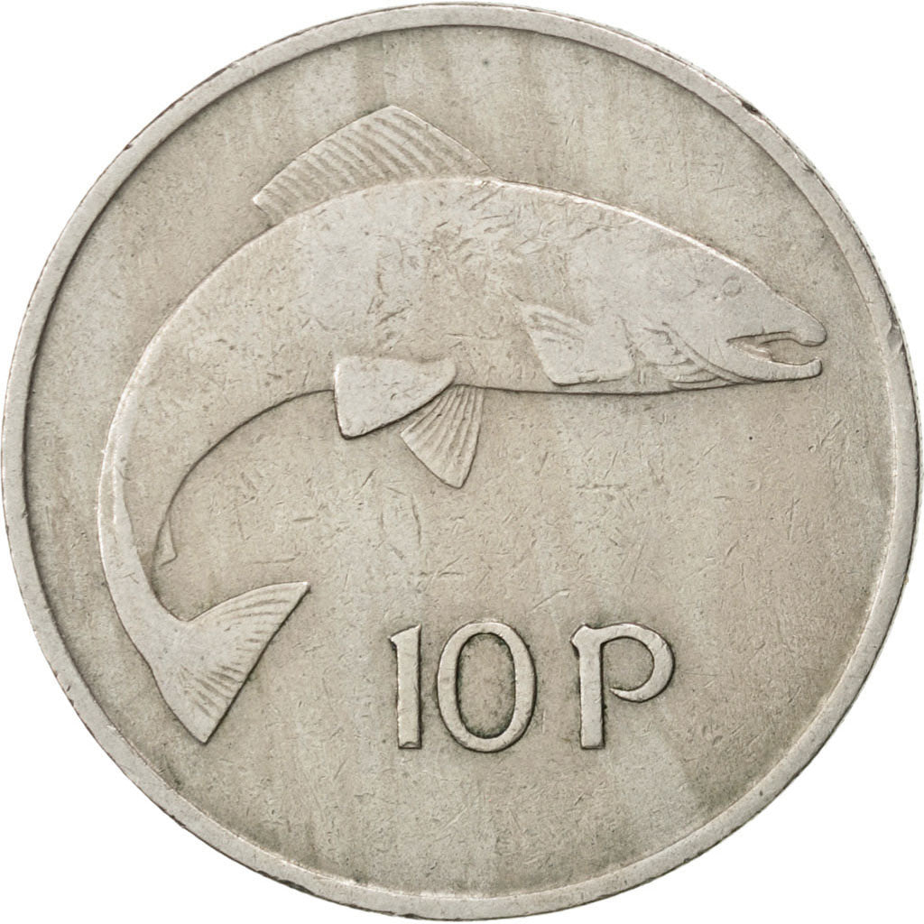 IRELAND REPUBLIC, 10 Pence, 1969, KM #23, EF(40-45), Copper-Nickel, 28.5, 11.38