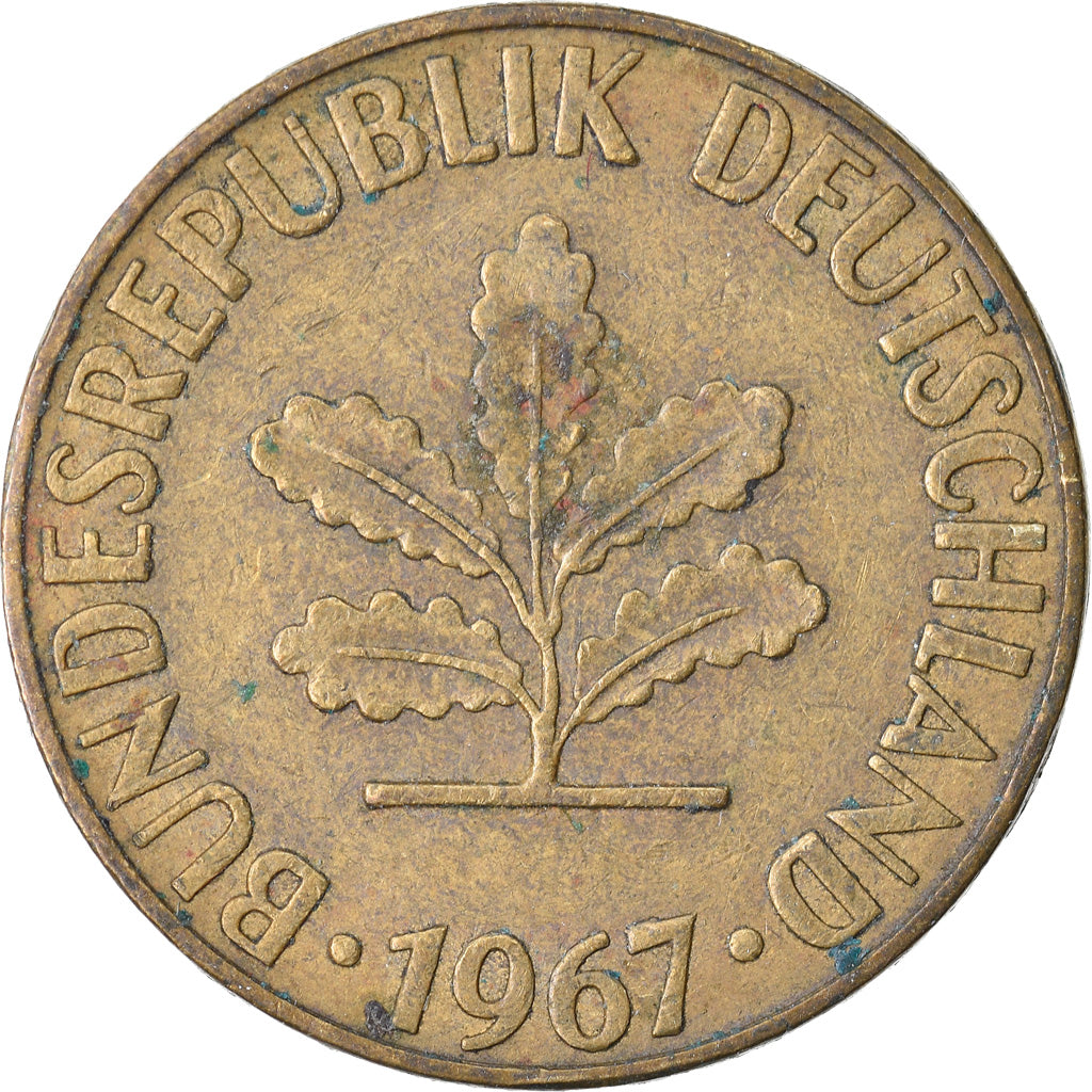 Moneta, GERMANIA - REPUBBLICA FEDERALE, 5 Pfennig, 1967, Munich, MB+, Acciaio