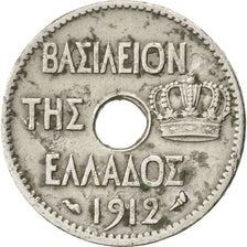 GREECE, 5 Lepta, 1912, KM #62, AU(50-53), Nickel, 2.94