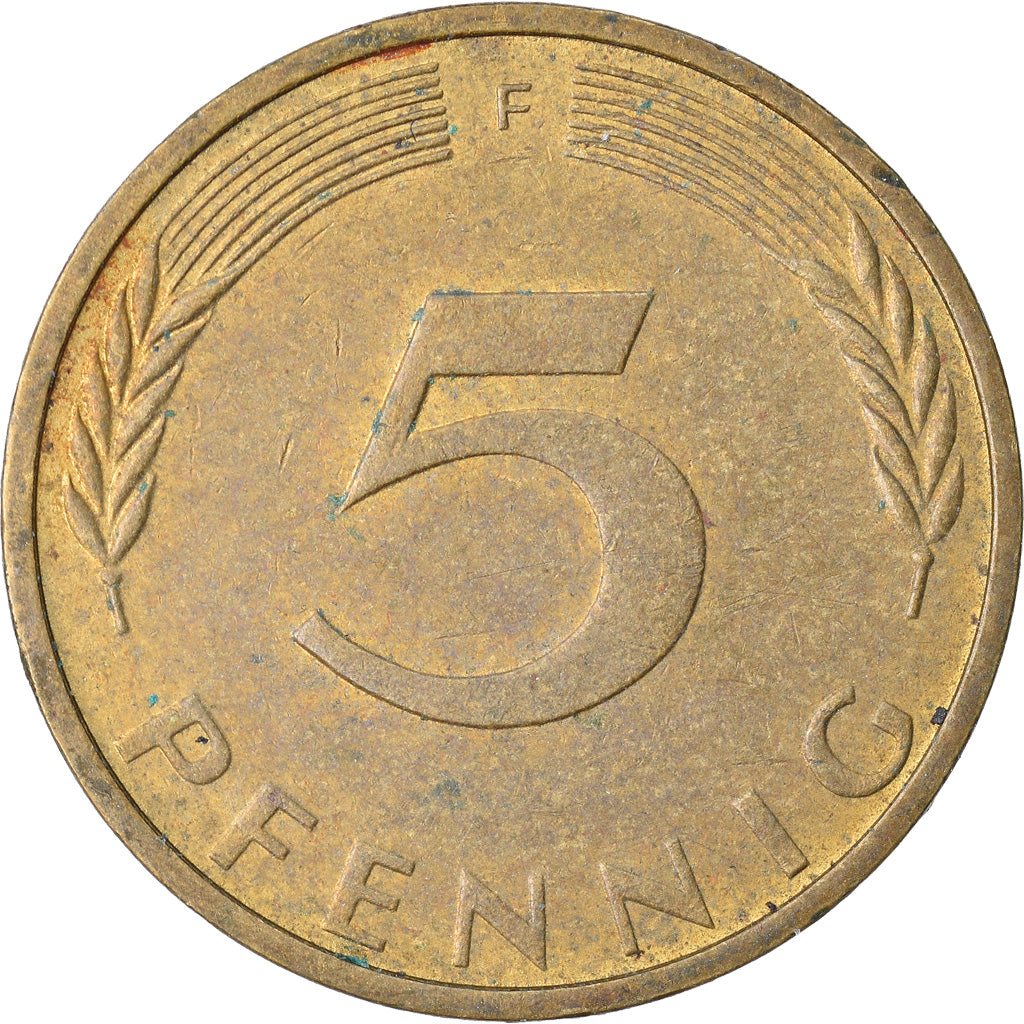 Monnaie, République fédérale allemande, 5 Pfennig, 1975, Stuttgart, TB+