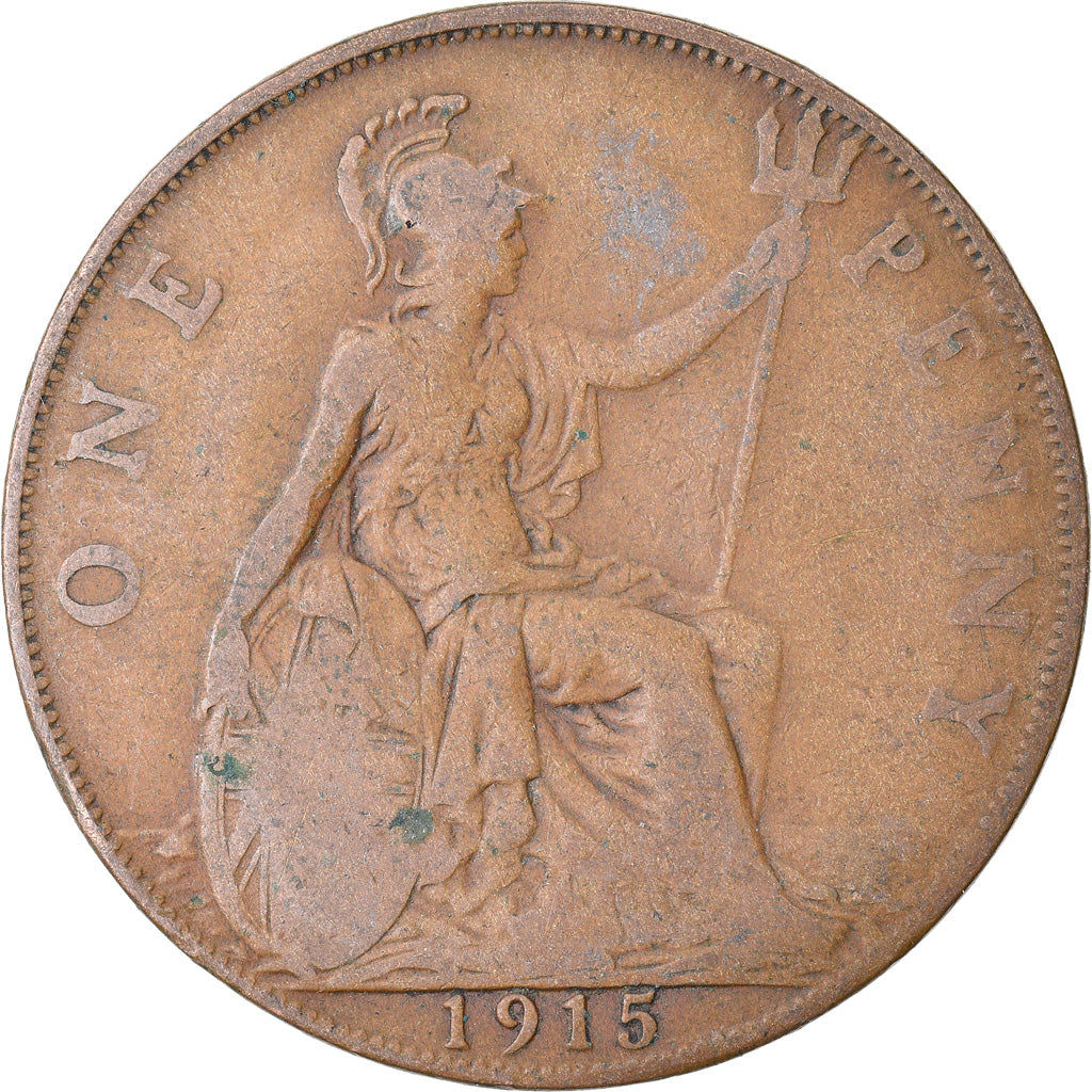 Münze, Großbritannien, George V, Penny, 1915, S+, Bronze, KM:810