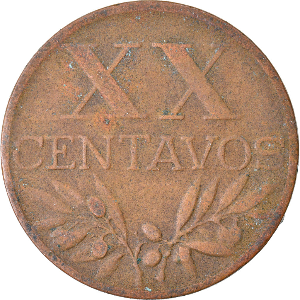 Coin, Portugal, 20 Centavos, 1955, VF(30-35), Bronze, KM:584