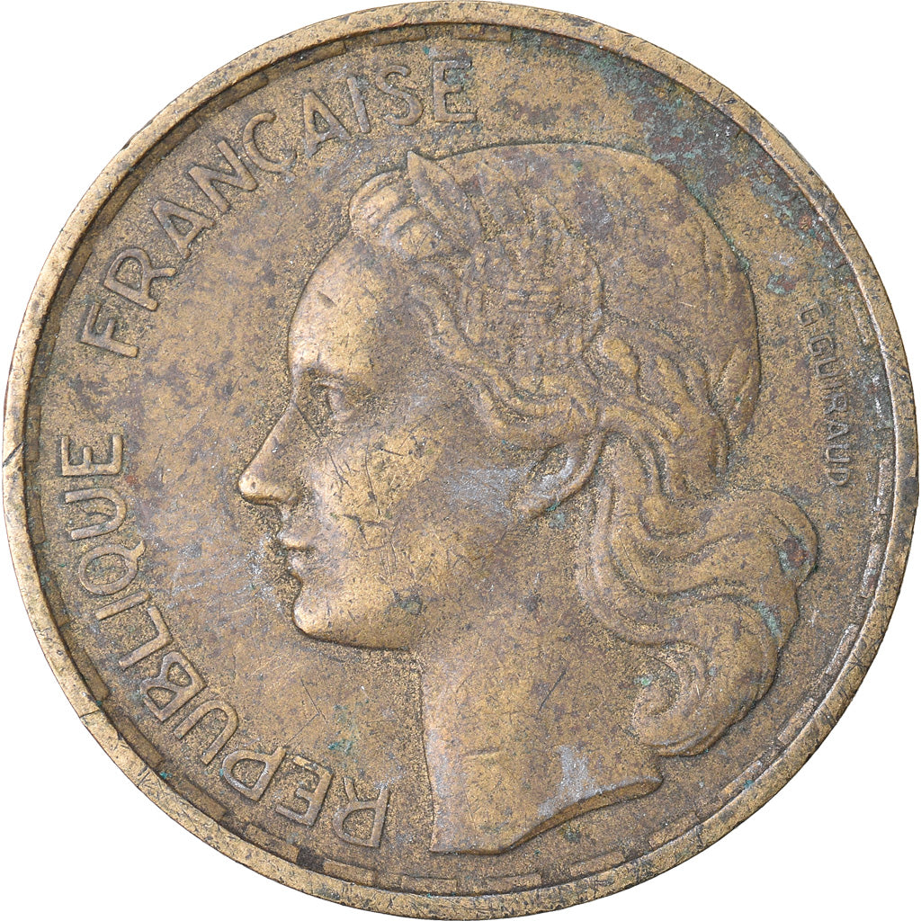 Moneta, Francia, Guiraud, 20 Francs, 1952, Paris, MB+, Alluminio-bronzo