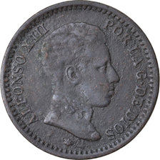 Moneda, España, Alfonso XIII, 2 Centimos, 1904, Madrid, BC+, Cobre, KM:722