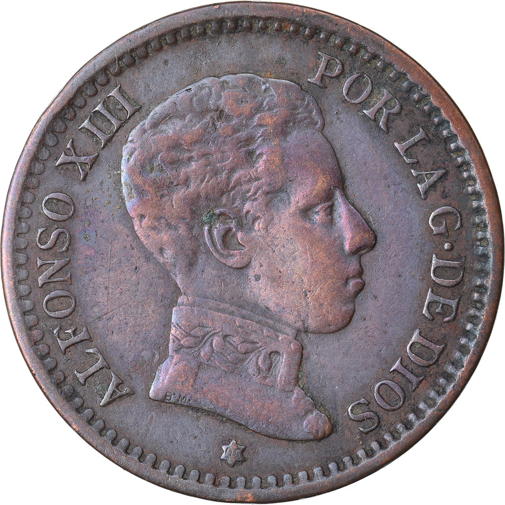 Moneda, España, Alfonso XIII, 2 Centimos, 1905, Madrid, MBC, Cobre, KM:722