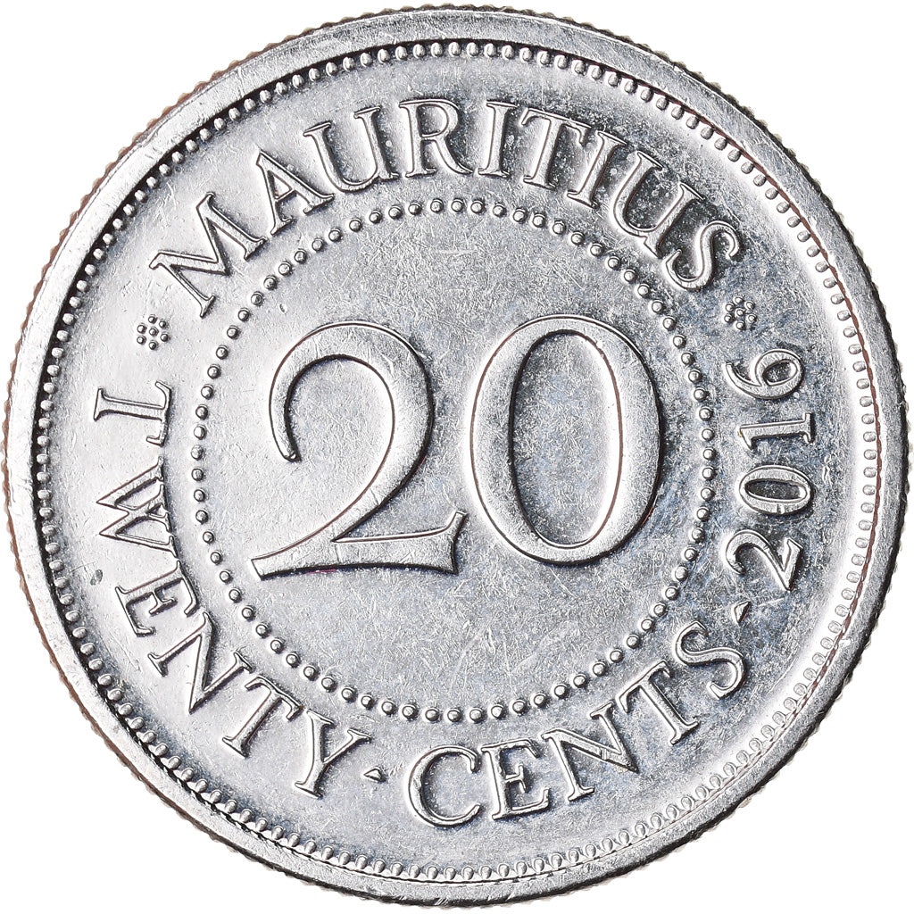Moneta, Mauritius, 20 Cents, 2016, EF(40-45), Miedź-Nikiel