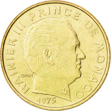 MONACO, 10 Centimes, 1975, KM #142, MS(60-62), Aluminum-Bronze, 20, Gadoury...