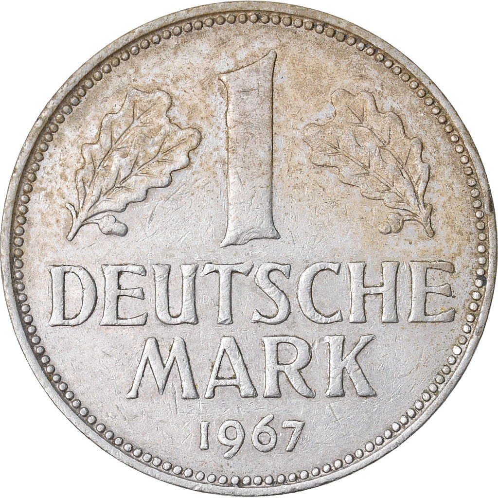 Moneda, ALEMANIA - REPÚBLICA FEDERAL, Mark, 1967, Karlsruhe, BC+, Cobre -