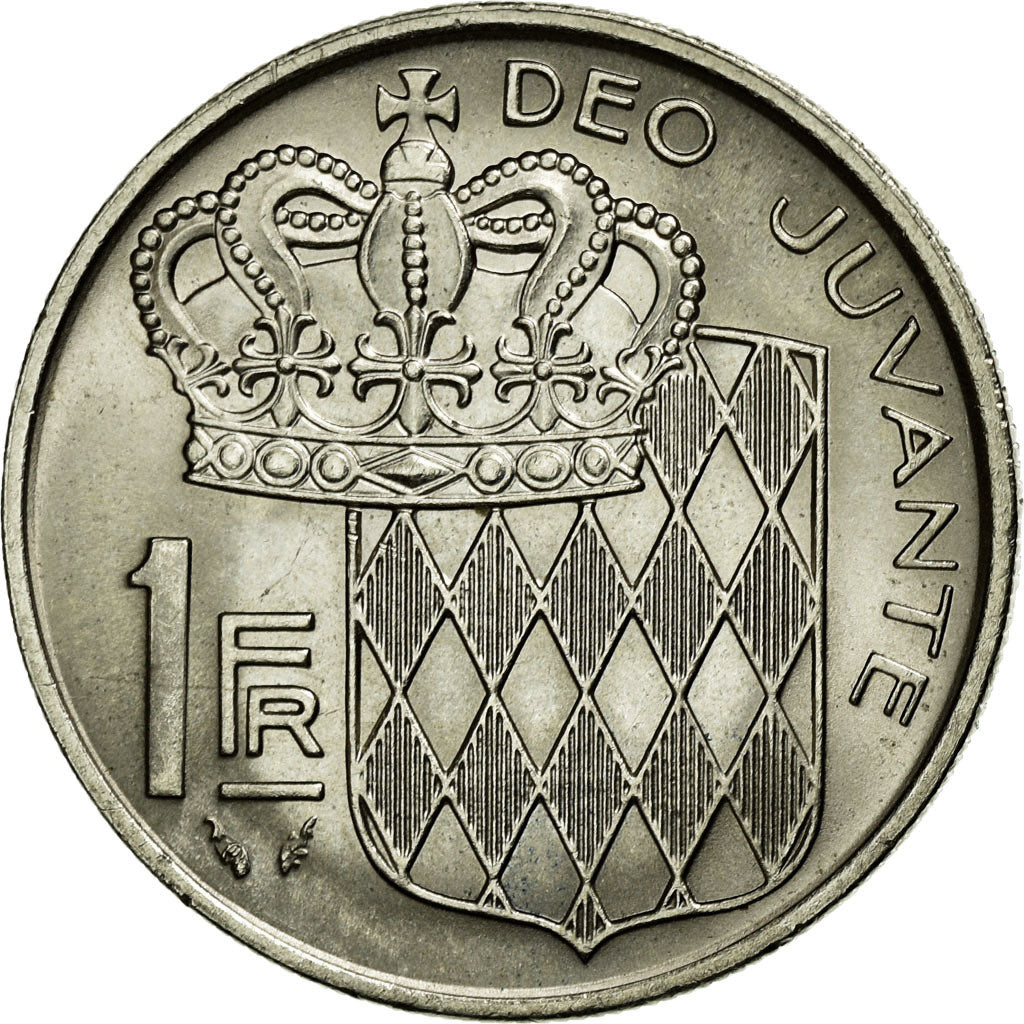 Coin, Monaco, Rainier III, Franc, 1977, MS(63), Nickel, KM:140, Gadoury:150