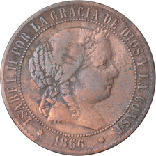 Coin, Spain, Isabel II, 2-1/2 Centimos, 1866, Madrid, VF(30-35), Copper
