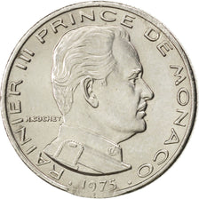 Coin, Monaco, Rainier III, 1/2 Franc, 1975, MS(60-62), Nickel, KM:145
